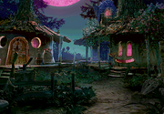 Black mage village at night