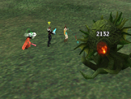 Selphie attacking in Final Fantasy VIII.