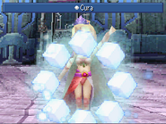 Rosa usando Magia Branca em Final Fantasy IV (DS).