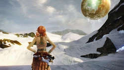 Outside Oerba, Cocoon in background.