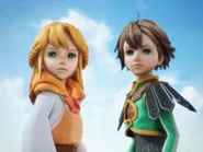 Yuri with Chelinka in the opening movie.