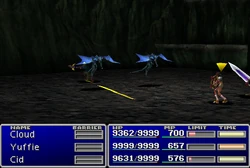 Cid using Flash in Final Fantasy VII.