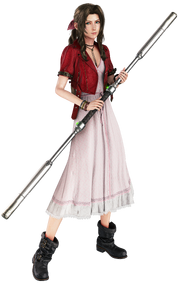 Aerith Gainsborough from FFVII Remake battle render