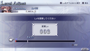 Setting the level in Dissidia 012 Final Fantasy.