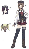 Artwork for a female commissary from Final Fantasy Type-0 Kōshiki Settei Shiryōshū Aku no Hishi.