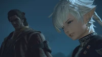 Alphinaud and Shadowhunter at an outpost.