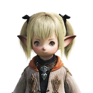 Female Lalafell CG bust. This design is the basis for the "signature" female Lalafell adventurer seen in major cinematics.