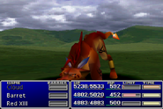 Red XIII using Sense in Final Fantasy VII.