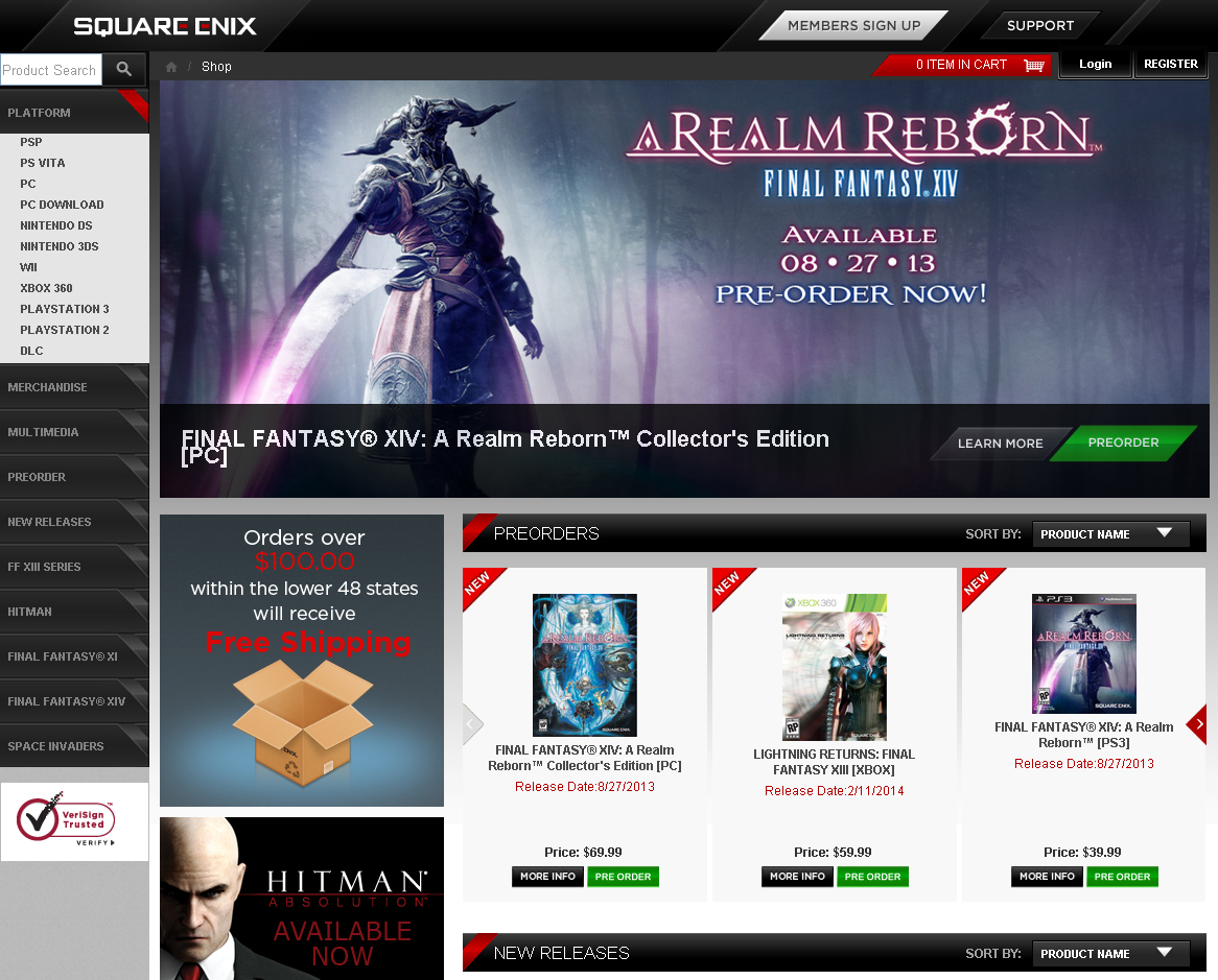 SQUARE ENIX e-STORE  GAME and MUSIC SHOPPING SITE