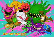 New Year illustration of 2021, the year of the Ox in the Chinese Zodiac calendar.