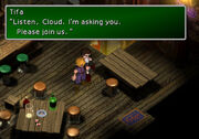 Tifa asking Cloud to join AVALANCHE