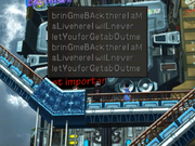 The message within the interference shown in a dialogue window in the Japanese version.