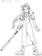 Concept art of Aerith by Tetsuya Nomura.