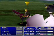 Yuffie using Deathblow in Final Fantasy VII.