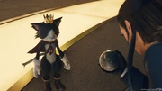 Cait Sith betrays the party and gives the keystone to Tseng of the Turks.