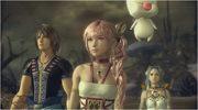 Noel, Serah, Yeul, and Mog at the end of time.