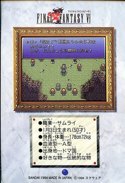Final Fantasy Ⅵ テレホンカード 1994 BGS 10