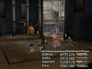 Quina com Catatonia em Final Fantasy IX.