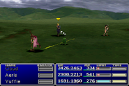 Aerith using Flash in Final Fantasy VII.