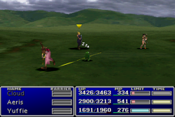 Aerith using Flash in Final Fantasy VII.