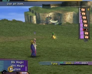 Yuna in Critical (50%) in Final Fantasy X.