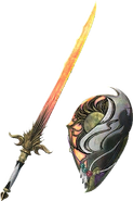 The Warrior's Flame Sword and Flame Shield.