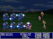 Osmose cast on the enemy party in Final Fantasy II (PS).