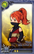 Refia como uma carta Rank R Ninja.