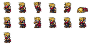 Set of Cloud's "KINGDOM HEARTS Cloud" Wardrobe Record sprites.