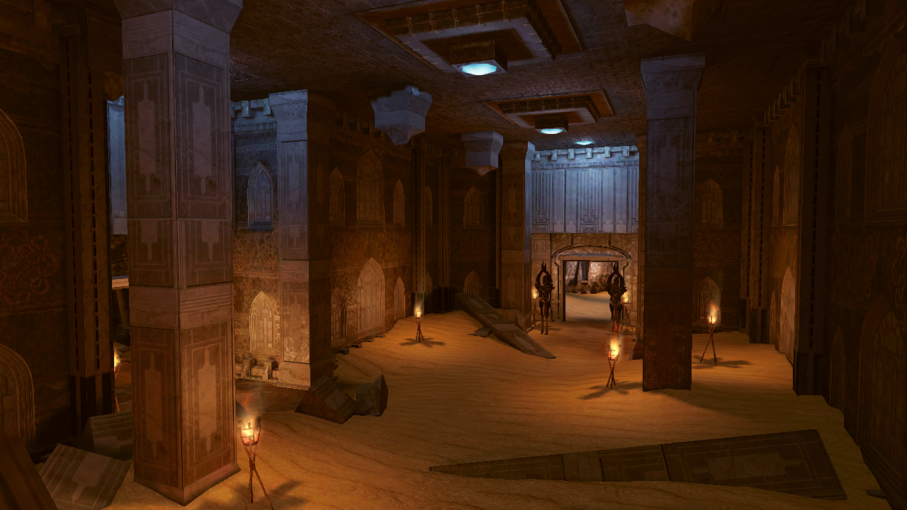 Temple Ruin Interior Background