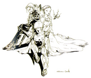 Bartz, Lenna and Faris concept art by Yoshitaka Amano.