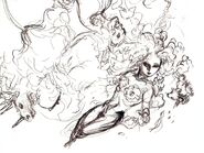 Yoshitaka Amano sketch of Aerith from the September 2012 issue of the Illustration.