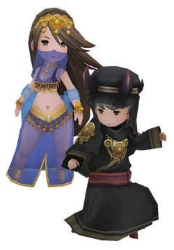 Agnès and Tiz as Spell Fencers in Bravely Default.