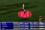 Cloud casting an Enemy Skill in Final Fantasy VII.