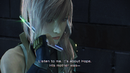 Lightning on the phone in Final Fantasy XIII.