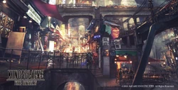Concept art of the slums.