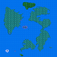 Underwater map in Final Fantasy III (NES).