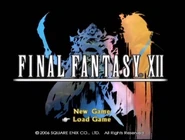 Main menu screen of Final Fantasy XII.