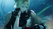 Cloud and Aerith in the ending from FFVII Rebirth