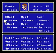 FFII NES Equip Menu.png (2 KB) Equip menu (NES).