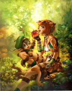 Promotional artwork for Final Fantasy XI by Maeda Hiroyuki.