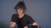 Noctis has red eyes whenever he summons.