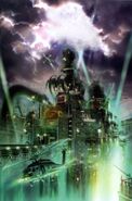 Midgar artwork in Crisis Core.