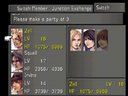 Final Fantasy VIII party selection screen.