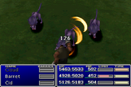 Barret using Morph in Final Fantasy VII.