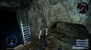 Ladder to the sealed door in Daurell Caverns in FFXV