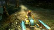 Yuna riding with the Al Bhed in Final Fantasy X-2.