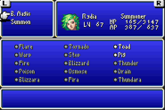 FFIV GBA Magic Menu.png (3 KB) Magic menu in the GBA version.