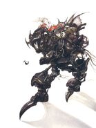 Yoshitaka Amano artwork of Terra riding Magitek Armor.