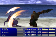 Barret using Deathblow without a Gun-Arm in Final Fantasy VII.